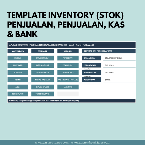 Template Inventory, Penjualan, Pembelian, dan Kas Bank