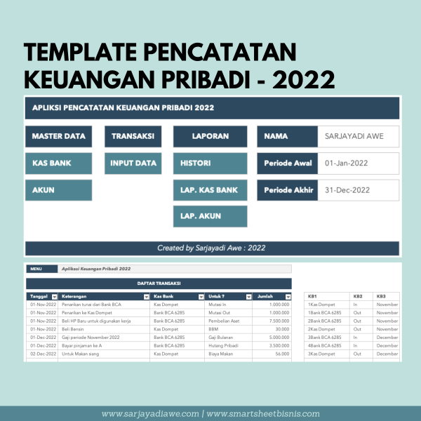 Template Pencatatan Keuangan Pribadi untuk Excel & Google Sheets – Simple & Efektif